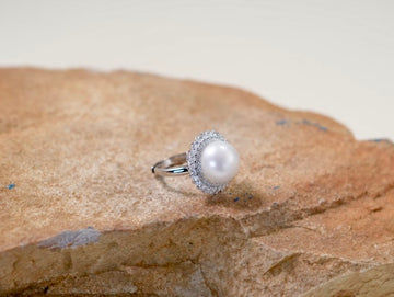 Halo Crown Pearl Ring