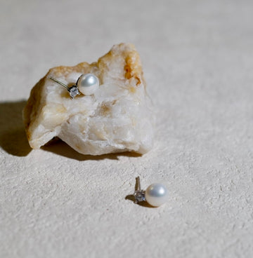 Glistening Pearl Stud Earrings